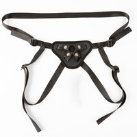 Black strap on harness example photo.
