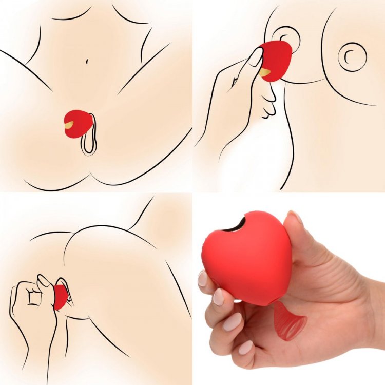 Shegasm red 10X hearts clit stimulator example photo.