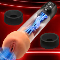 Penis pumps 5X sucking with attachments example photo.
