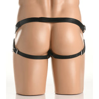 Erection size matters 2'' black penis sheath backside photo.