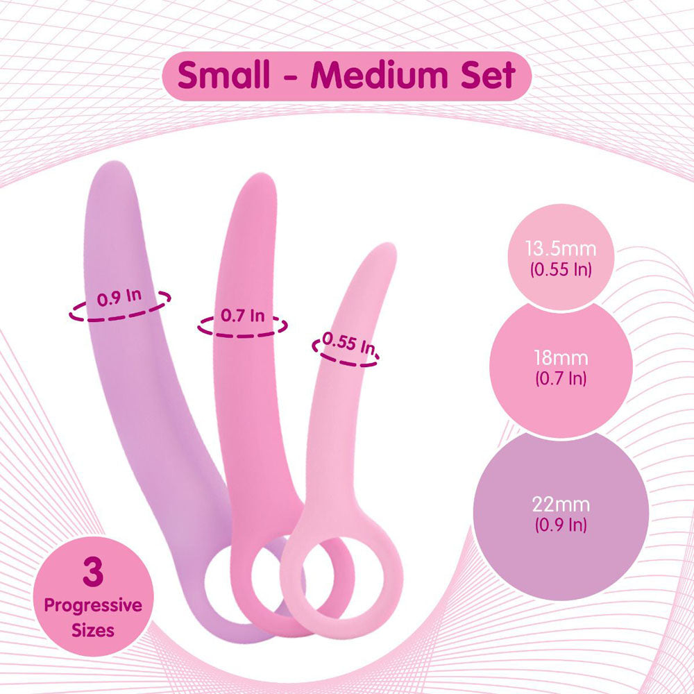 Deluxe curved dilator kit measurement photo.