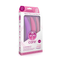 Multi colored deluxe curved dilator kit inside packaging.