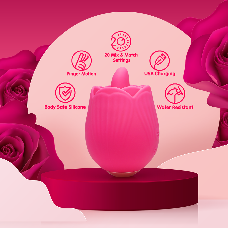 The rose fix vibrating clitoral toy information photo.