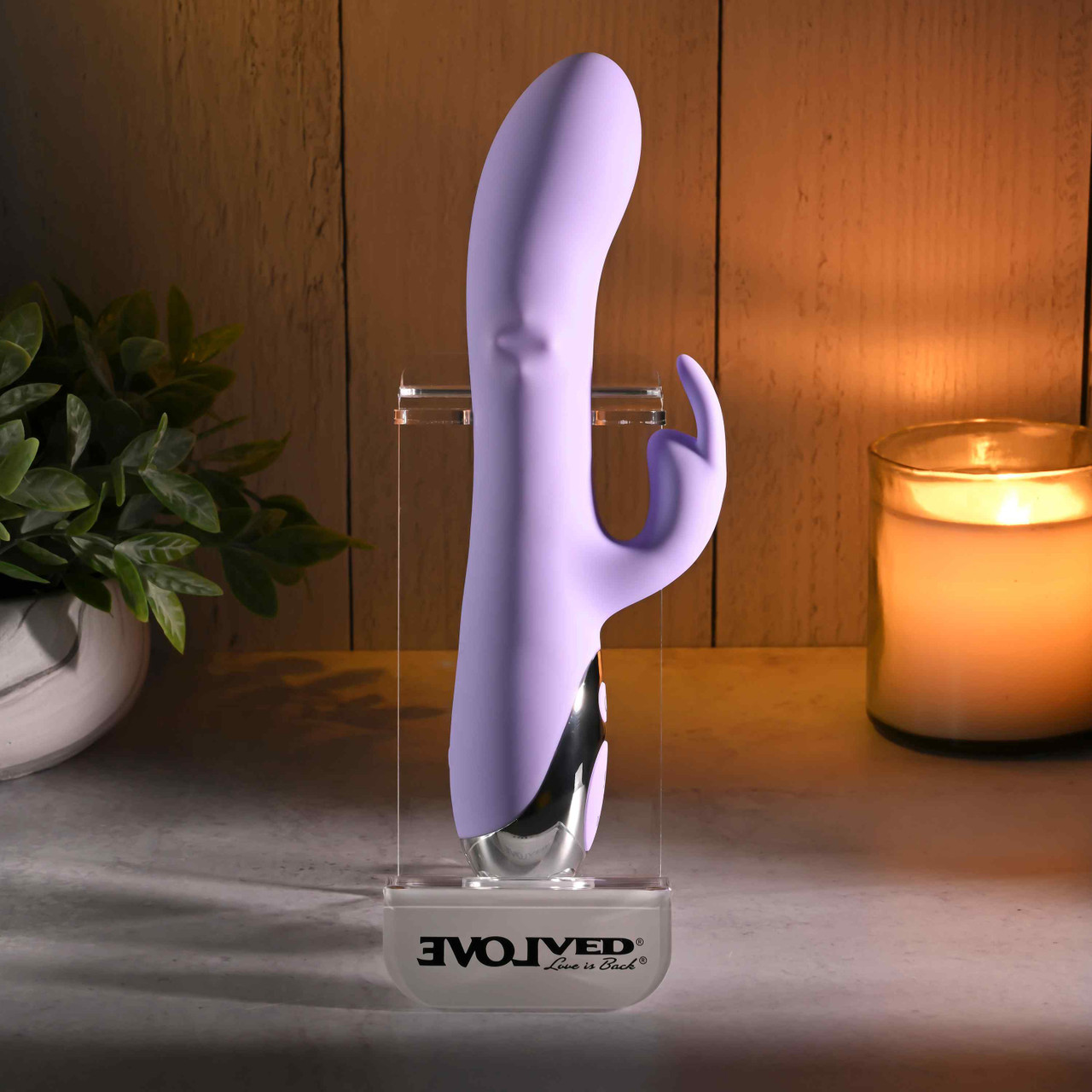 Purple Spinderella vibrator on display example photo.