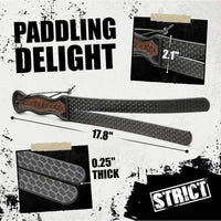 Black Scottish paddle with brown measurement photo.