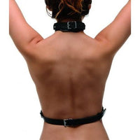 Strict female body harness back view of adjustable straps.