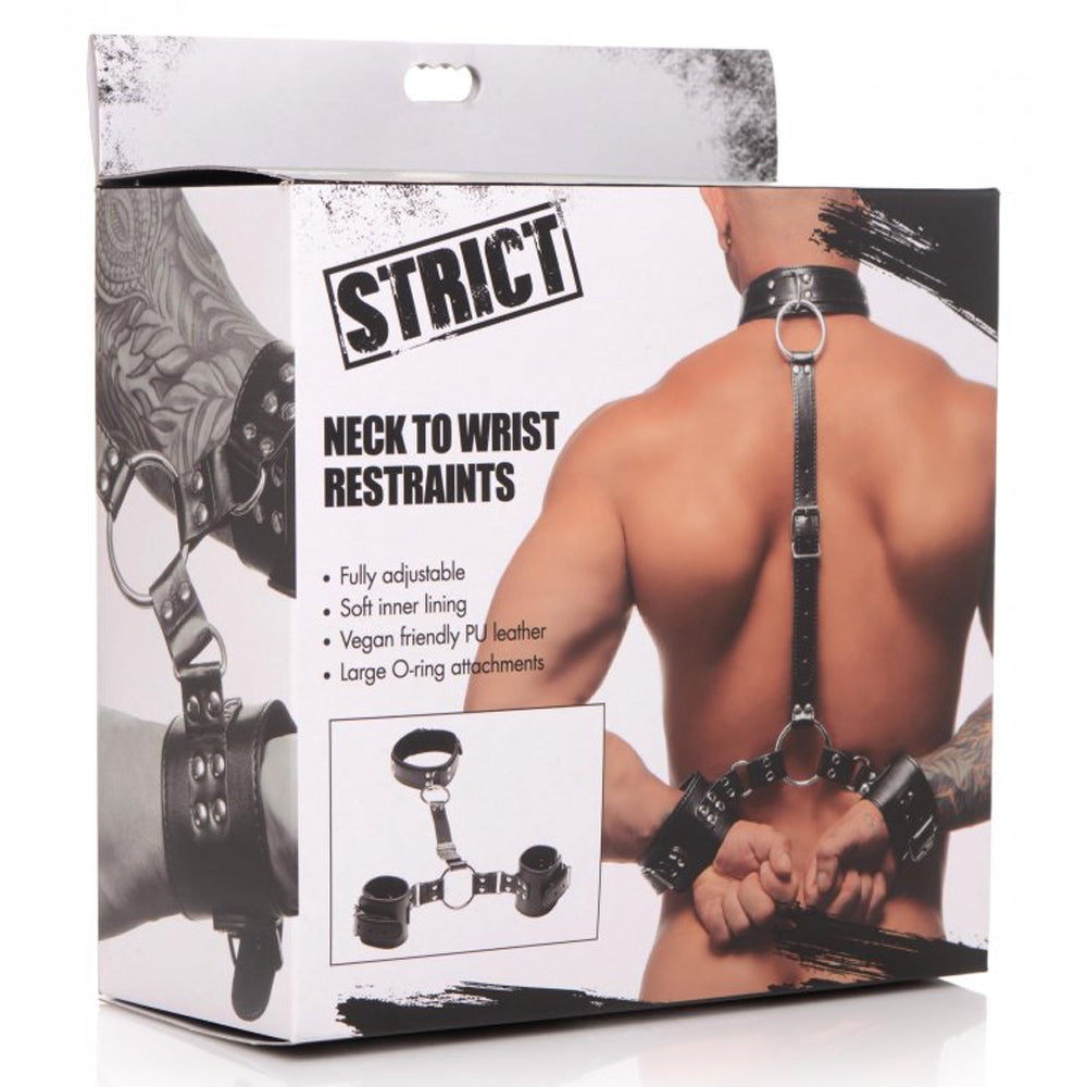 Strict neck to wrist restraints inside packaging.