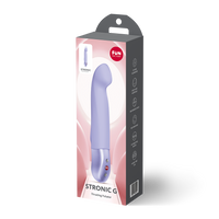 Lilac Stronic G spot thrusting pulsator vibrator inside packaging.