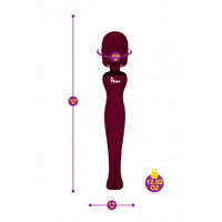 Sultry burgundy handheld measurement example photo.
