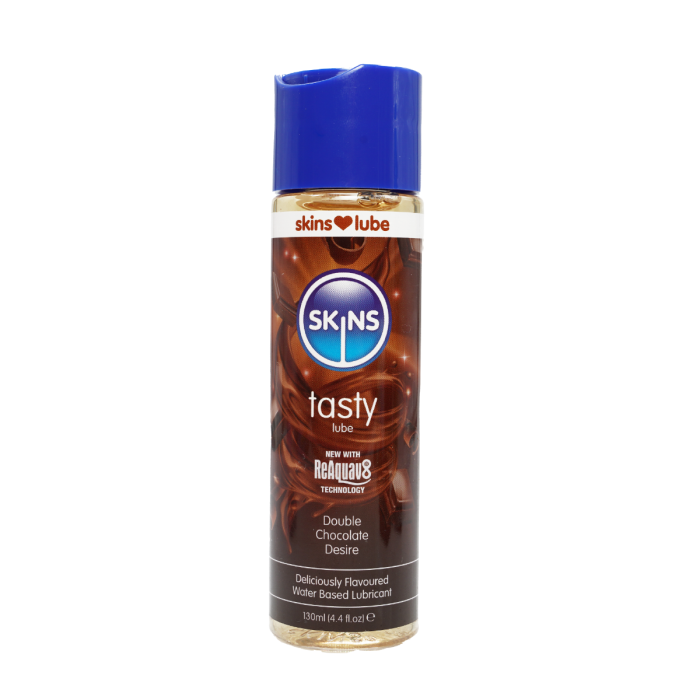 Double chocolate flavored water based lubricant. Featuring a 130ml bottle with snap lid.