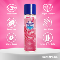 Juicy bubblegum flavored water based lube. Great taste latex & toy friendly featuring 130ml bottle.