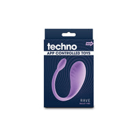 Purple rave egg bullet vibrator with app control inside packaging.
