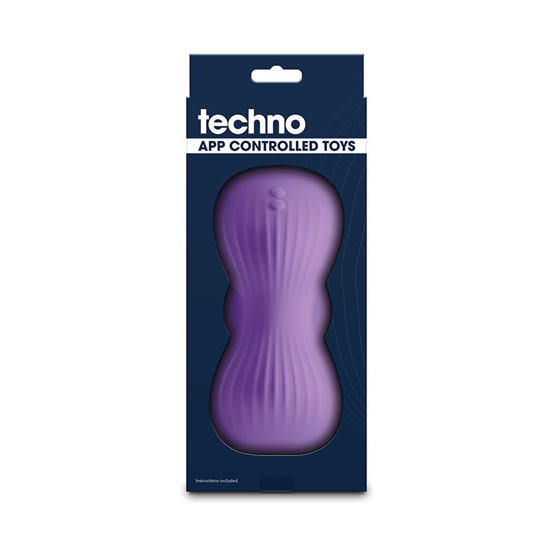 Purple trap grinder with app control inside packaging.