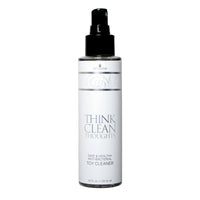 Bottle of 'Think Clean Thoughts' toy cleaner on a white background