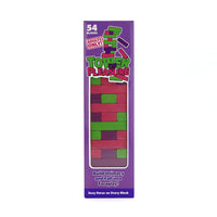 Tower of pleasure Jenga game inside packaging.