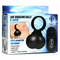 Black X-large 28X vibrating balls inside packaging.