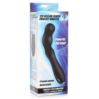 Black trinity vibes prostate vibrator inside packaging.