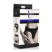 Black u-strap avalon jock harness inside packaging.