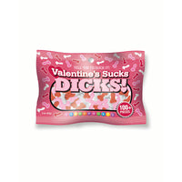 Valentines sucks dicks 100pcs 3oz bag of edible candy in packaging.