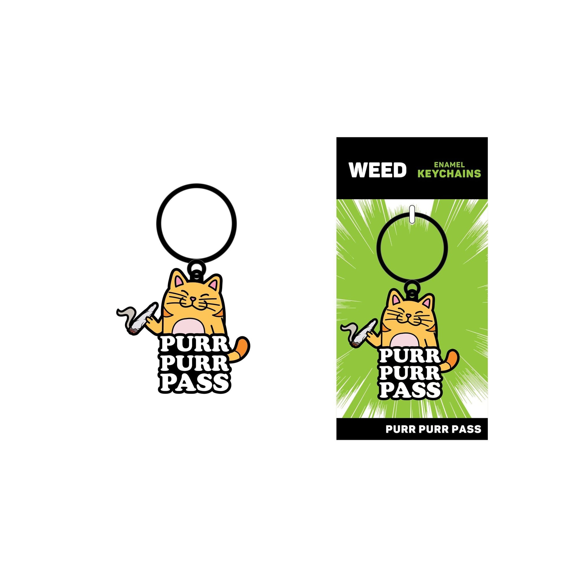 Purr Purr Pass Keychain by Wood Rocket