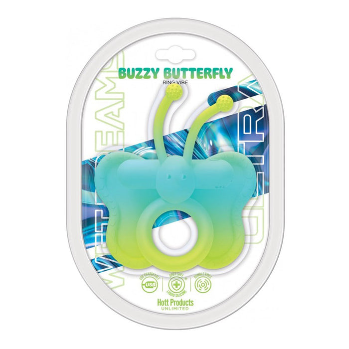 Blue wet dreams ultra butterfly vibrating cock ring