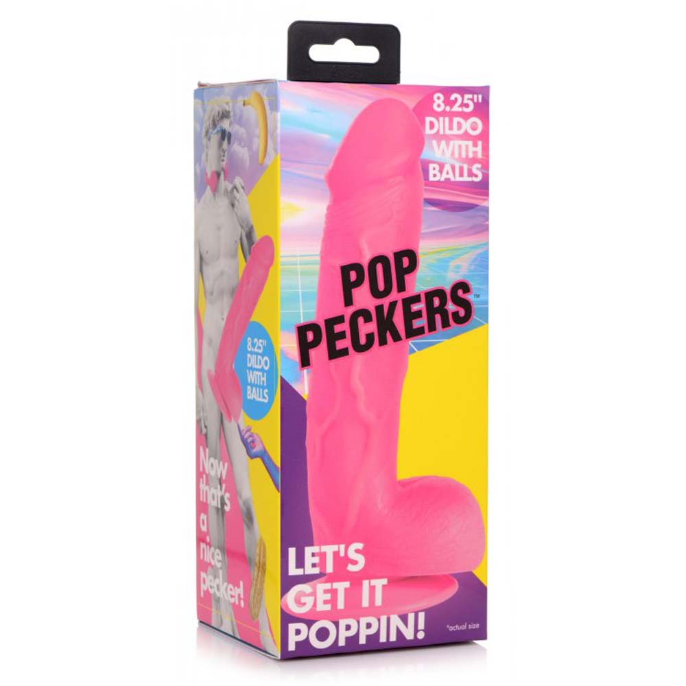 Pop Peckers Dildo with Balls 8.25"