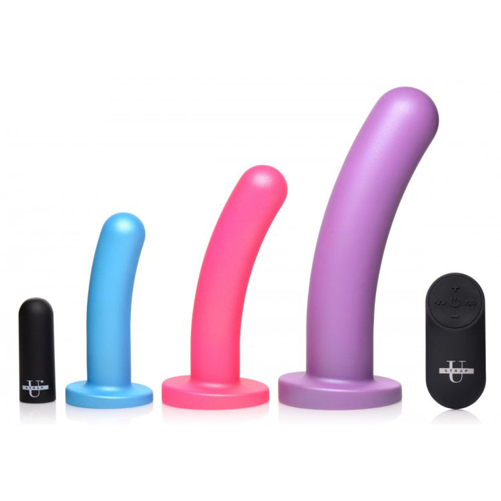 Triple Peg 28X Vibrating R/C Dildo Set