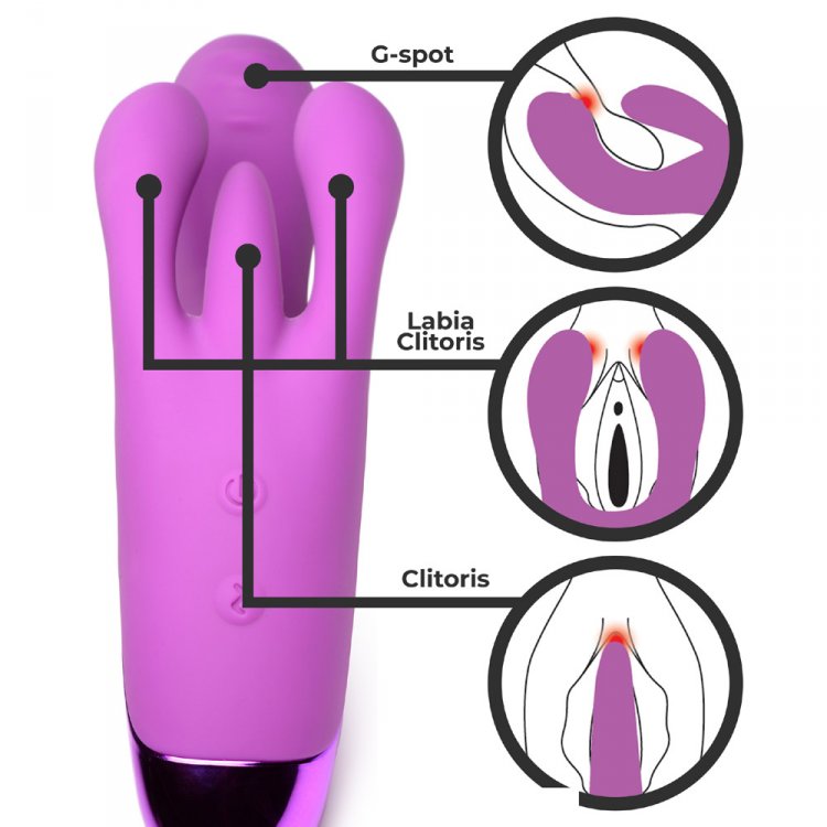 Triple Rabbit Vibrator - Purple  *