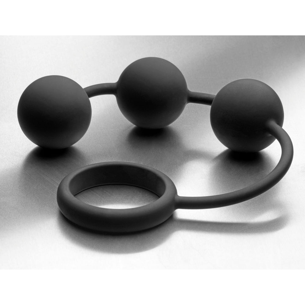 Tom of Finland Cock Ring w 3 heavy balls