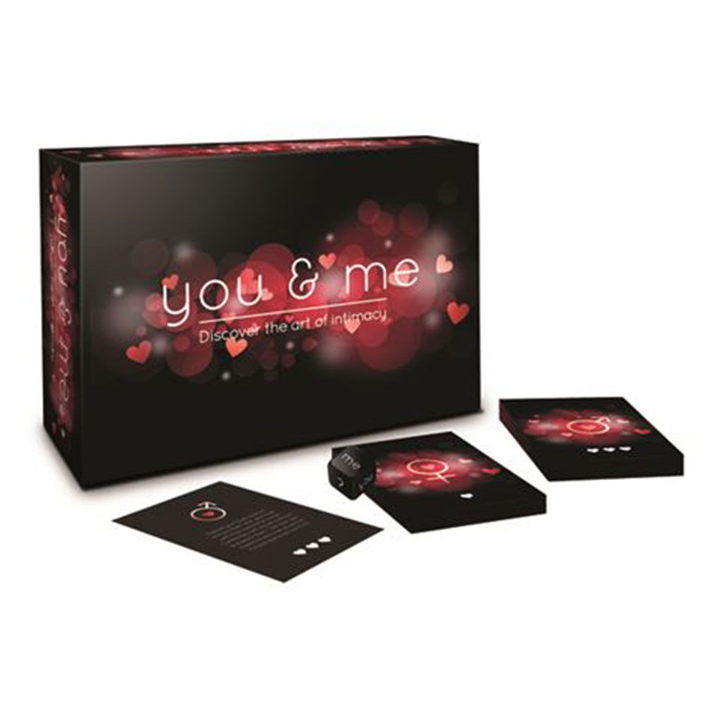 You and me couples game example photo beside packaging.