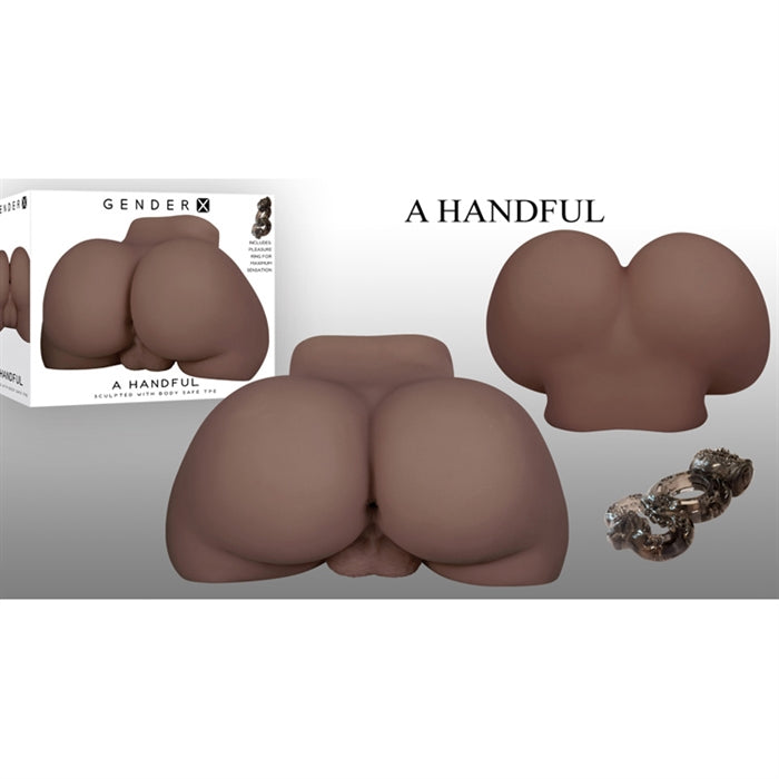 brown ass with balls masturbator & black cock ring