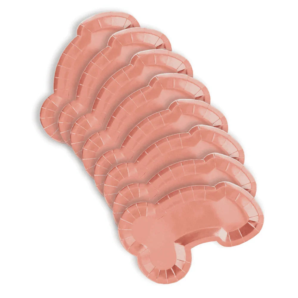 Glitterati Penis Shaped Rose Gold Plates - 8pc