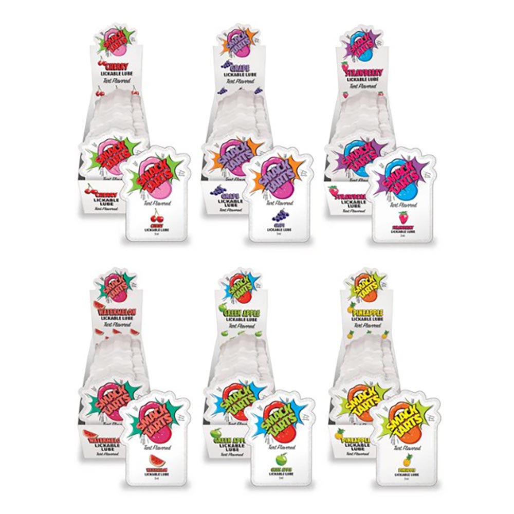 SMACK Tarts - Lickable Flavored Lubricant - Cherry 3ML Pouch Display of 36 🍒