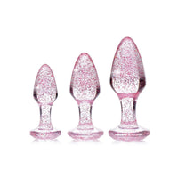 pink glittered 3pk of tapered anal plugs 