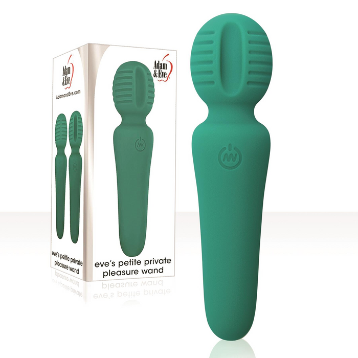 Green pleasure wand with packaging on a white background