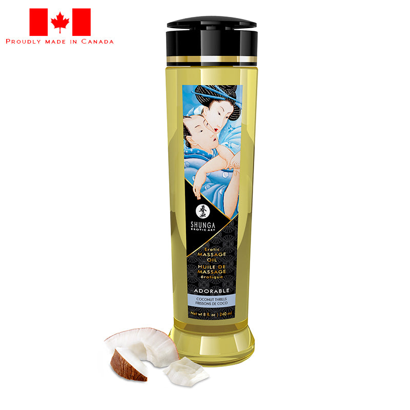adorable coconut thrills massage oil by shunga source adult toys