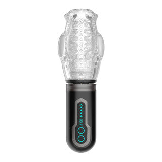 clear and black male masturbator on white background