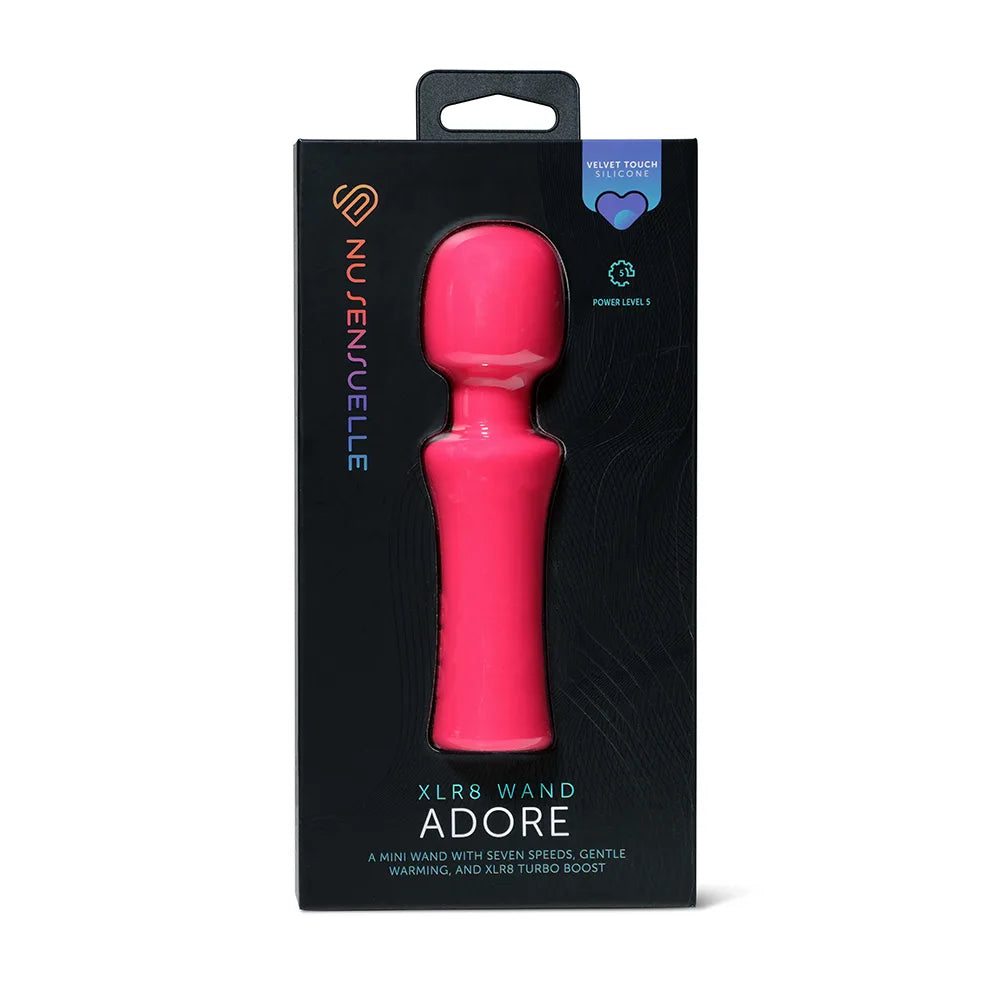 Pink XLRB Wand packaging with NuSensuelle branding on a white background