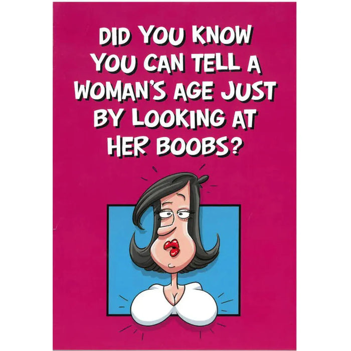 Cartoon of a woman with text on a pink background