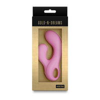 agatha Pink vibrator in a Gold N Dreams packaging on a white background