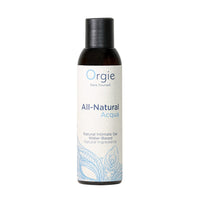 Bottle of Orgie All-Natural Acqua lubricant on a white background