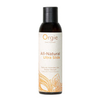 Bottle of Orgie All-Natural Ultra Slide intimate gel on a white background