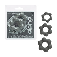 3 set of alpha ring endurance set beside packaging