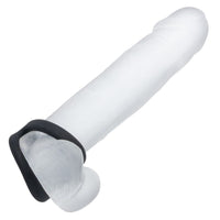 alpha liquid silk snug tugger cock and ball ring on dildo