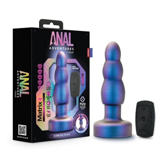 ripple anal plug with bottom base and wireless remote