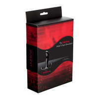 Product packaging with red and black design on a white background
