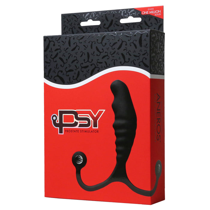 curved anal plug on box packaging says aneros psy prostate plug