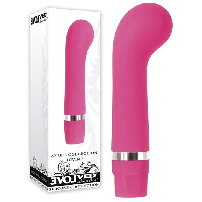 petite vibrator with curved wider shaped head with box