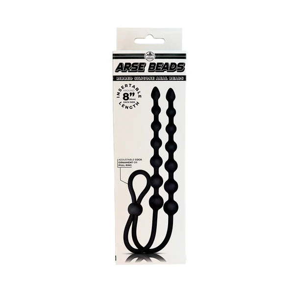 double anal ribbed beads in box packaging on a white background