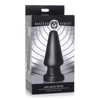 ass max large anal plug on box packaging in black